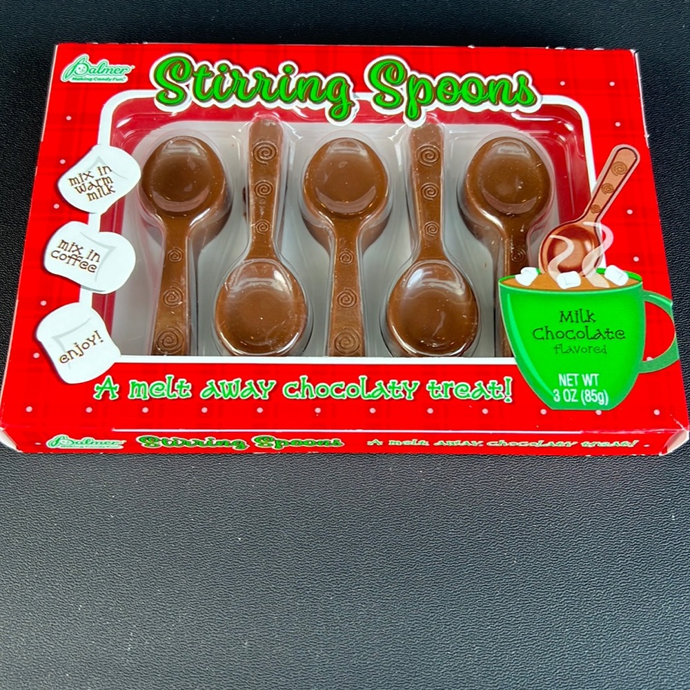 Milk chocolate stirring spoon